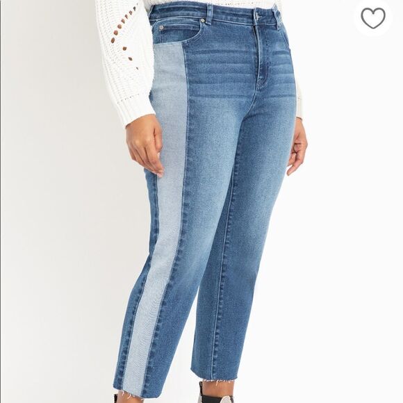 Eloquii Two Tone Jeans NWT - Picture 2 of 5